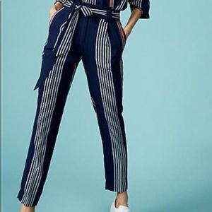 Express High Waist Striped Tie Pants